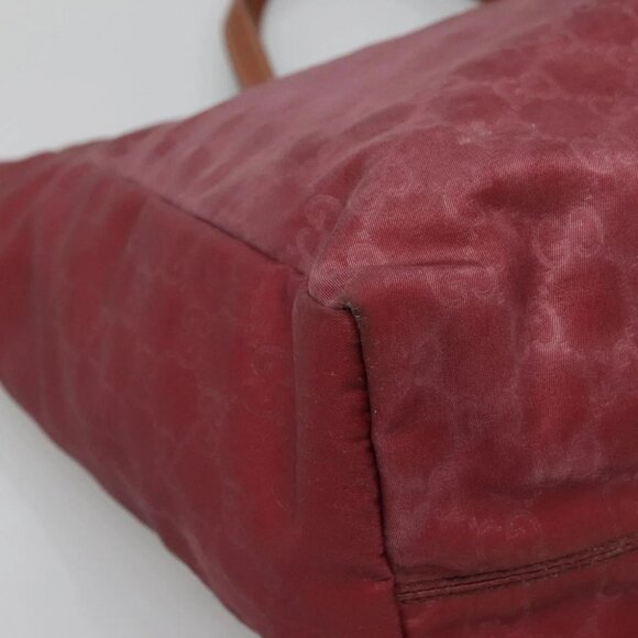 GUCCI GG Canvas Tote Bag Nylon Pink Silver 282439 Auth ti3238 - Picture 3 of 16